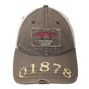 Okoboji Vintage Issue Snapback Trucker Hat Brown One Size Mesh Back